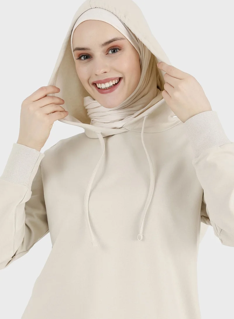 Refka by modanisa Pocket Detail Hooded Tunic