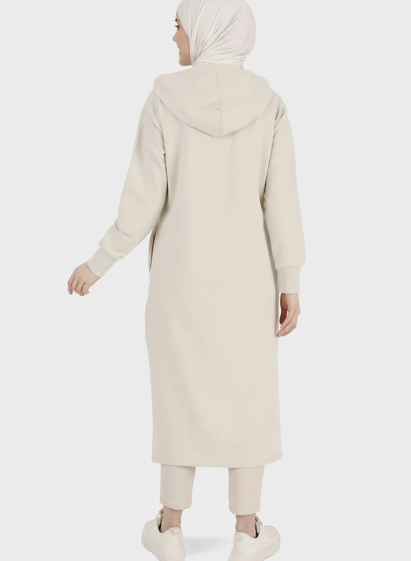 Refka by modanisa Pocket Detail Hooded Tunic