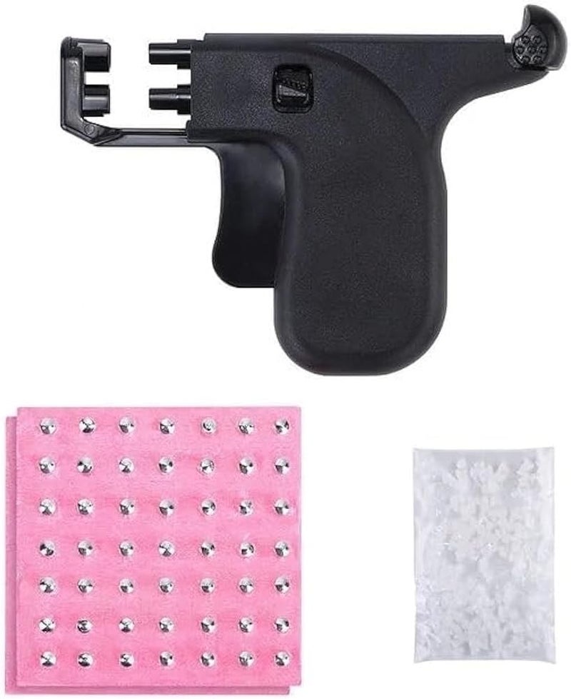 Tuerduo Double hole ear puncture gun tool set with earrings, disposable sterile and painless nose nail puncture kit, 98 pieces of earring jewelry - Image 1