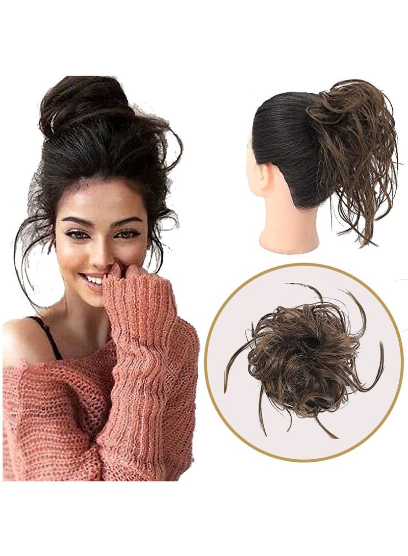 Estelle Messy Cocktail Bun hair bun hair bang hair extension elastic hair ban Hair Piece Hair Tousled Updo Hair Extensions Hairpiece Synthetic Hair Extensions Scrunchies Hairpiece for Women #8 - Image 1
