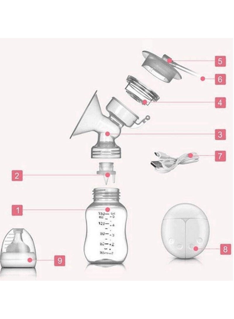Convenient Double Electric Breast Pump With Milk Bottle (White) - Image 2
