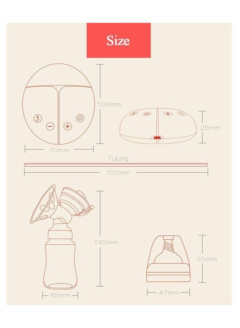 Convenient Double Electric Breast Pump With Milk Bottle (White) - Image 4