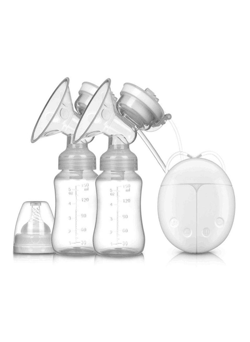 Convenient Double Electric Breast Pump With Milk Bottle (White) - Image 5