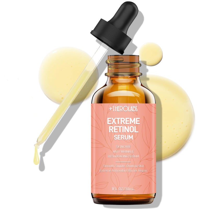 +1HEROLABS Retinol Serum for Face 2.5%, B5 Resurfacing Retinol Serum with Vitamin C, Vitamin E, Hyaluronic Acid, Niacinamide, Peptide for Anti-Aging, Wrinkle Smoothing, Dark Spot Corrector, Brighten Dullness - Image 1