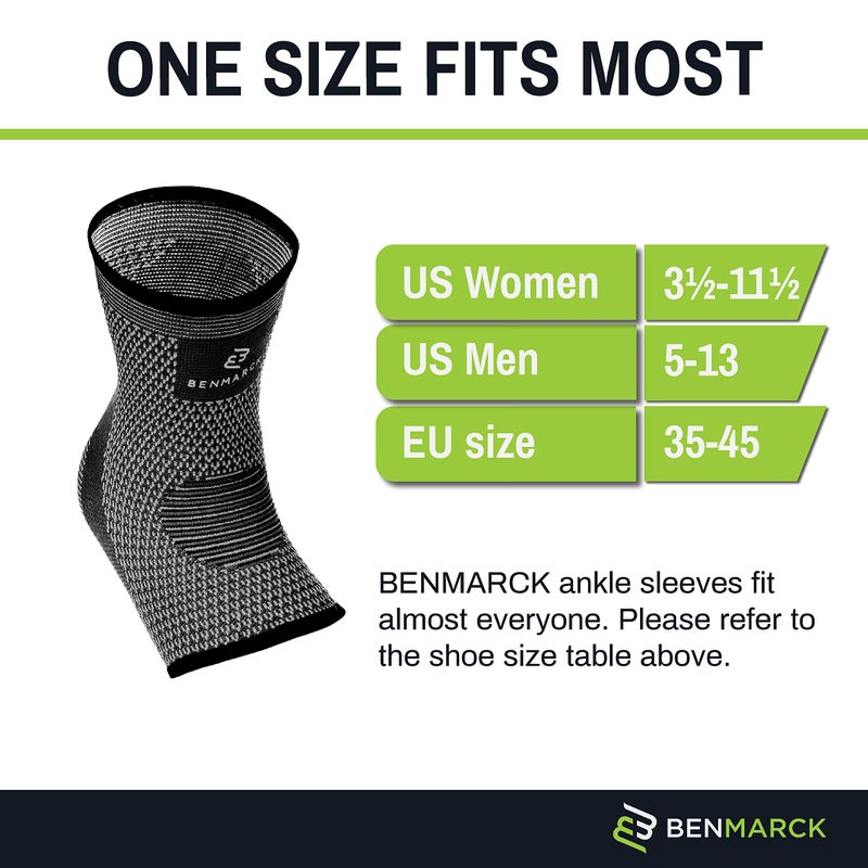 Benmarck Achilles Tendon Support Brace, Plantar Fasciitis Sock, Ankle Compression Sleeve For Running, Tendonitis and Flat Feet Relief (Gray Black, Unisize) - Image 2