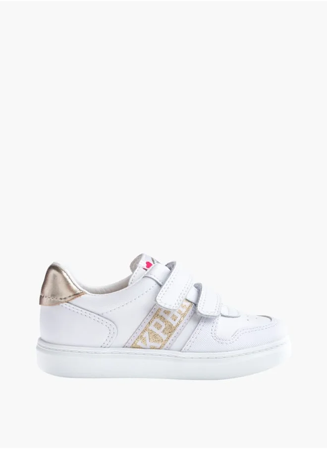 Pablosky Girls' Glitter Embellished Sneakers With Hook And Loop Closure