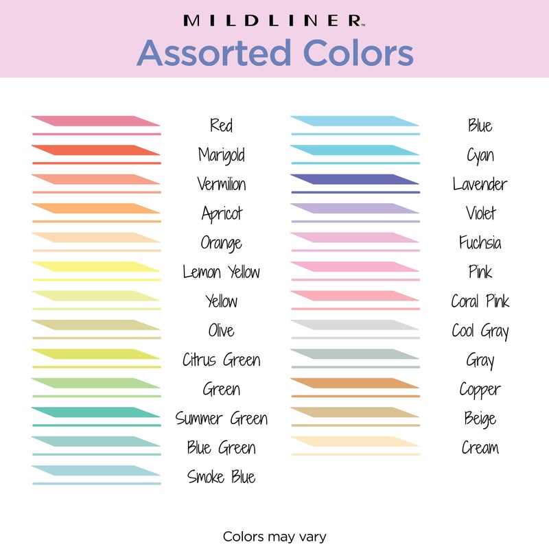 Zebra Pen Mildliner Dual-Tip Highlighter Set, Broad and Fine Tips, No Bleed, Ideal for Bible Highlighting, Journaling, School and Office Supplies, Assorted Ink in Carrying Case, 25-Pack (78025) - Image 3