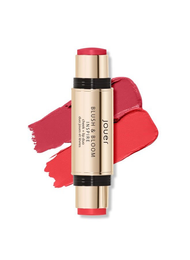 Jouer Blush & Bloom Cheek + Lip Duo - Hydrating Cream Blush Stick for Lip and Cheek Tint - Moisturizing Rose Hip and Squalane Oil Formula, Inspire - Image 1