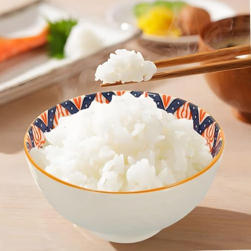 VELINEX Bohemian Style Ceramic Bowl Set (Pack of 2) – Multicolour Assorted Serving Bowls with Chopsticks | Decorative Dinnerware for Cereal, Soup, Salad, Snacks & Dessert - Image 2