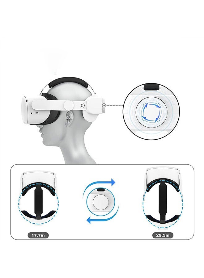 ملحقات حزام الرأس Design Comfort المتوافقة مع Quest 2، استبدال حزام Elite لتعزيز الدعم، أبيض/أسود - Image 3