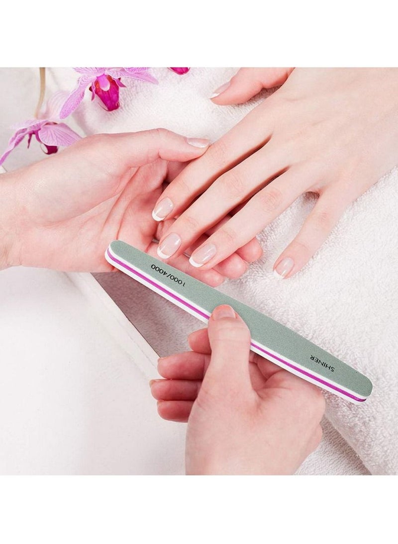 CATANES Nail File Set 6 PCS Nail Polishing Files Buffer Blocks Cleaning Brush Kit Manicure Pedicure Tools Set Sanding Nail File - Image 4