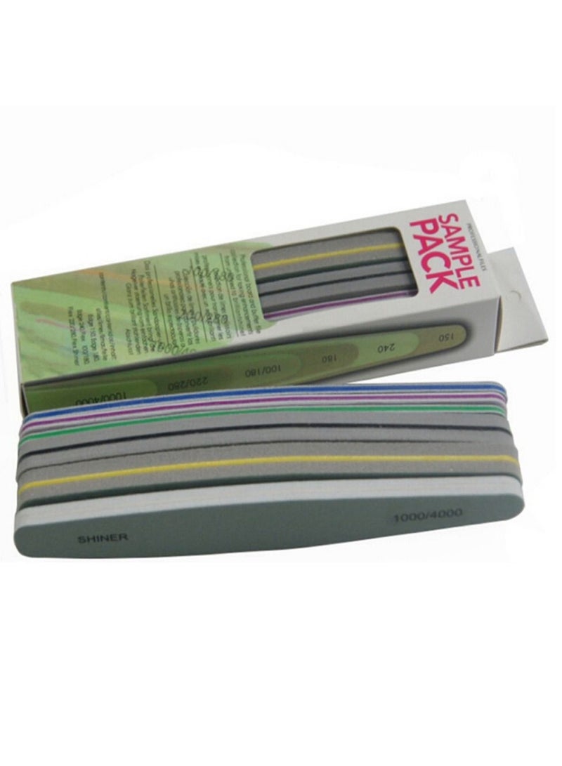 CATANES Nail File Set 6 PCS Nail Polishing Files Buffer Blocks Cleaning Brush Kit Manicure Pedicure Tools Set Sanding Nail File - Image 3