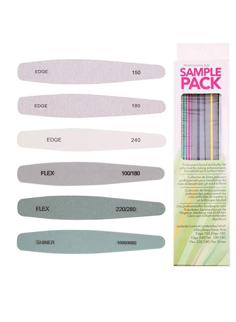 Nail File Set 6 PCS Nail Polishing Files Buffer Blocks Cleaning Brush Kit Manicure Pedicure Tools Set Sanding Nail File - Image 3
