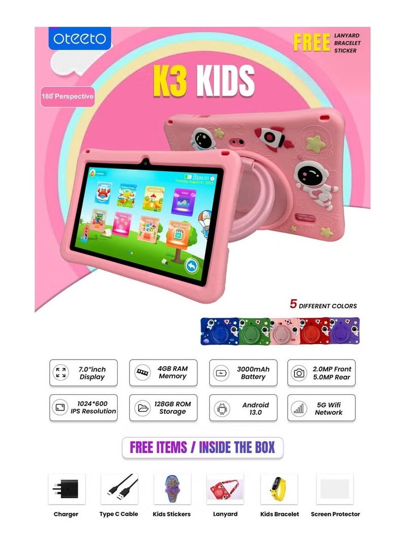 Oteeto Oteeto K3 Kids Tablet - The Perfect Companion for Young Explorers - Blue  - Image 2