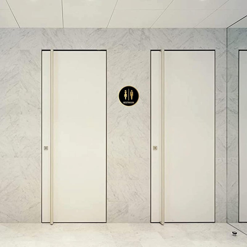 BerryBox RESTROOM Room Sign 6 INCH * 6 INCH Self-Adhesive Sign for Business Office Corporate Hotel, Company, Factory, Club, Commercial, Malls. - Image 3