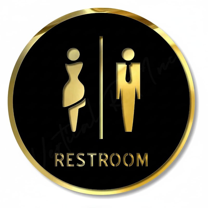 BerryBox RESTROOM Room Sign 6 INCH * 6 INCH Self-Adhesive Sign for Business Office Corporate Hotel, Company, Factory, Club, Commercial, Malls. - Image 1