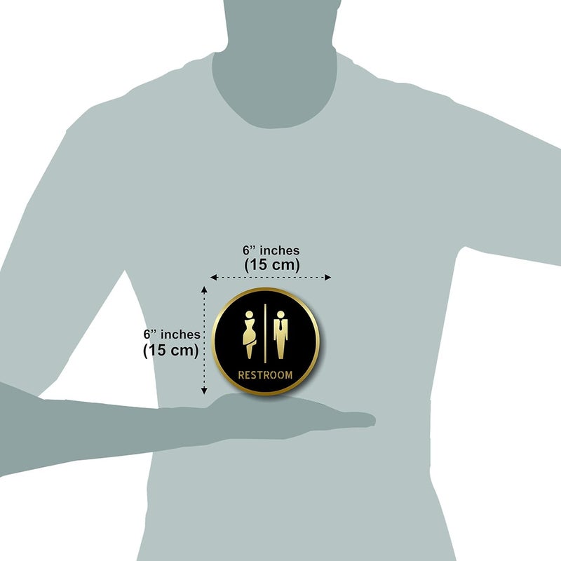 BerryBox RESTROOM Room Sign 6 INCH * 6 INCH Self-Adhesive Sign for Business Office Corporate Hotel, Company, Factory, Club, Commercial, Malls. - Image 2