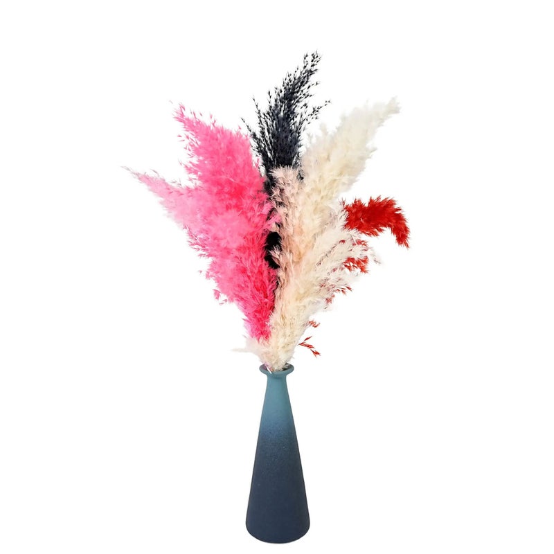 Bluejw Natural Dried Pampas Grass & Colorful Eucalyptus Bouquet - Large Bohemian Home Decor, Real Dried Plants Arrangement - Image 3