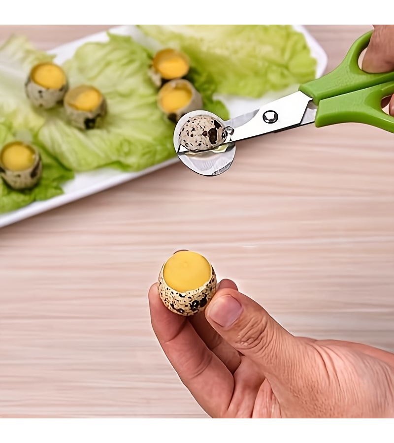 Blue Single Kitchen Egg Scissors Stainless Steel Utensil For Slicing Eggs And Quail Eggs Safe Durable Tool - Image 4