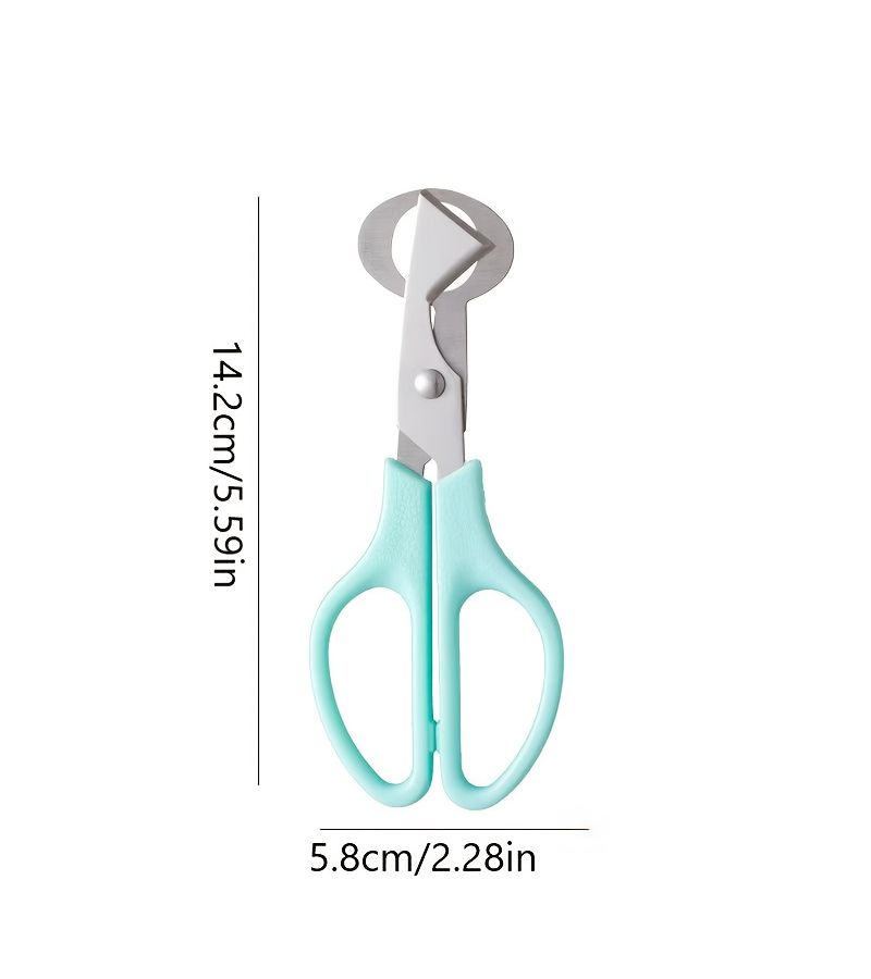 Blue Single Kitchen Egg Scissors Stainless Steel Utensil For Slicing Eggs And Quail Eggs Safe Durable Tool - Image 3