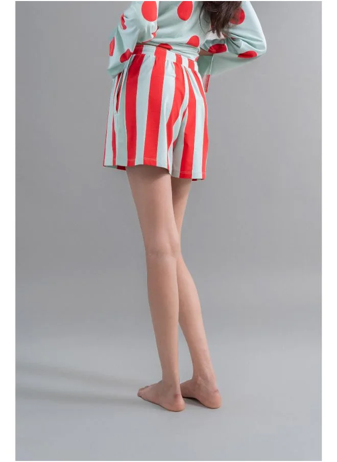 نسيسير Aqua-Red Stripe Supima Shorts