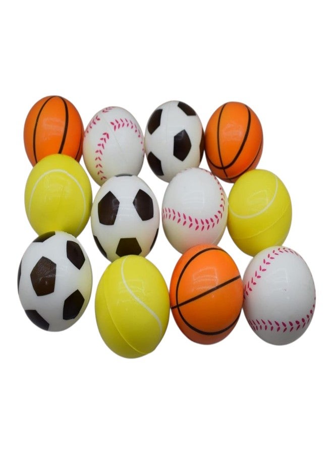 ONE POINT COLLECTIONS Soft Foam Sponge Sport Balls, Soccer, Basketball, Baseball, Tennis, Kids Birthday Return Gifts, 12 Pcs - Image 1