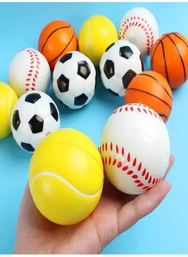 ONE POINT COLLECTIONS Soft Foam Sponge Sport Balls, Soccer, Basketball, Baseball, Tennis, Kids Birthday Return Gifts, 12 Pcs - Image 2