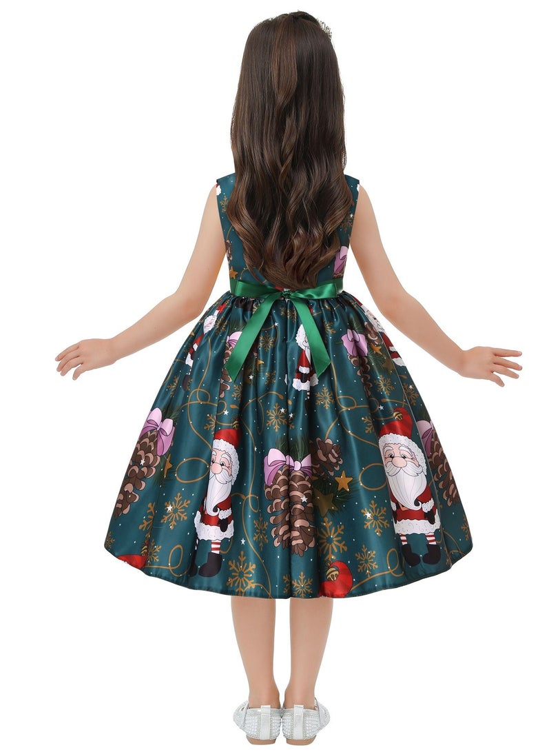 Fashion Girls Princess Dress Green - Image 2
