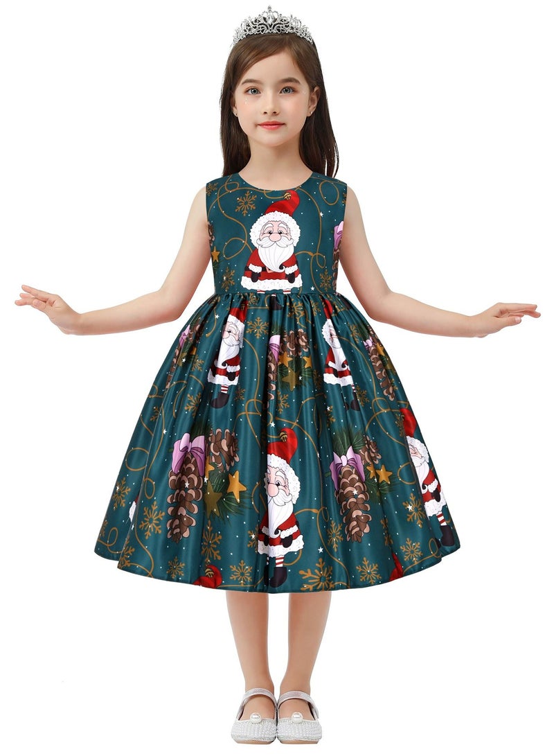 Fashion Girls Princess Dress Green - Image 1