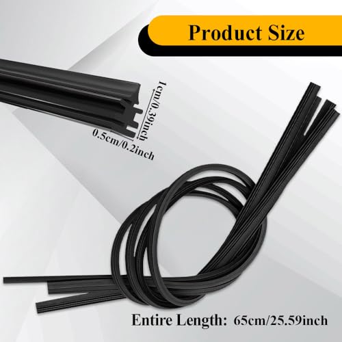 Kutyun 4PCS Wiper Blade Refill, Car Wiper Refills, 26 inch Adjustable Size of Universal Replacement Windshield Wiper Refill Replacement for Front & Rear Windshield Wiper Baldes Rubber Strip - Image 2