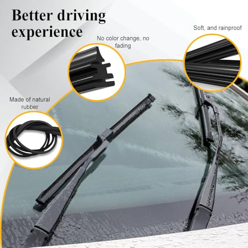 Kutyun 4PCS Wiper Blade Refill, Car Wiper Refills, 26 inch Adjustable Size of Universal Replacement Windshield Wiper Refill Replacement for Front & Rear Windshield Wiper Baldes Rubber Strip - Image 3