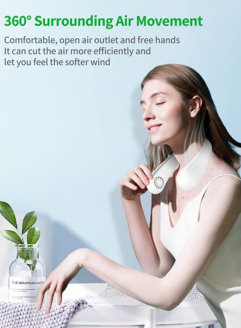واي آند دي Neck Fan Portable Bladeless Ideal for Personal 3 Speed Cools Quietly Adjustable Angle, Hands-Free Outdoor and Indoor Use Rechargeable 62 Wraparound Air Outlets - Image 3