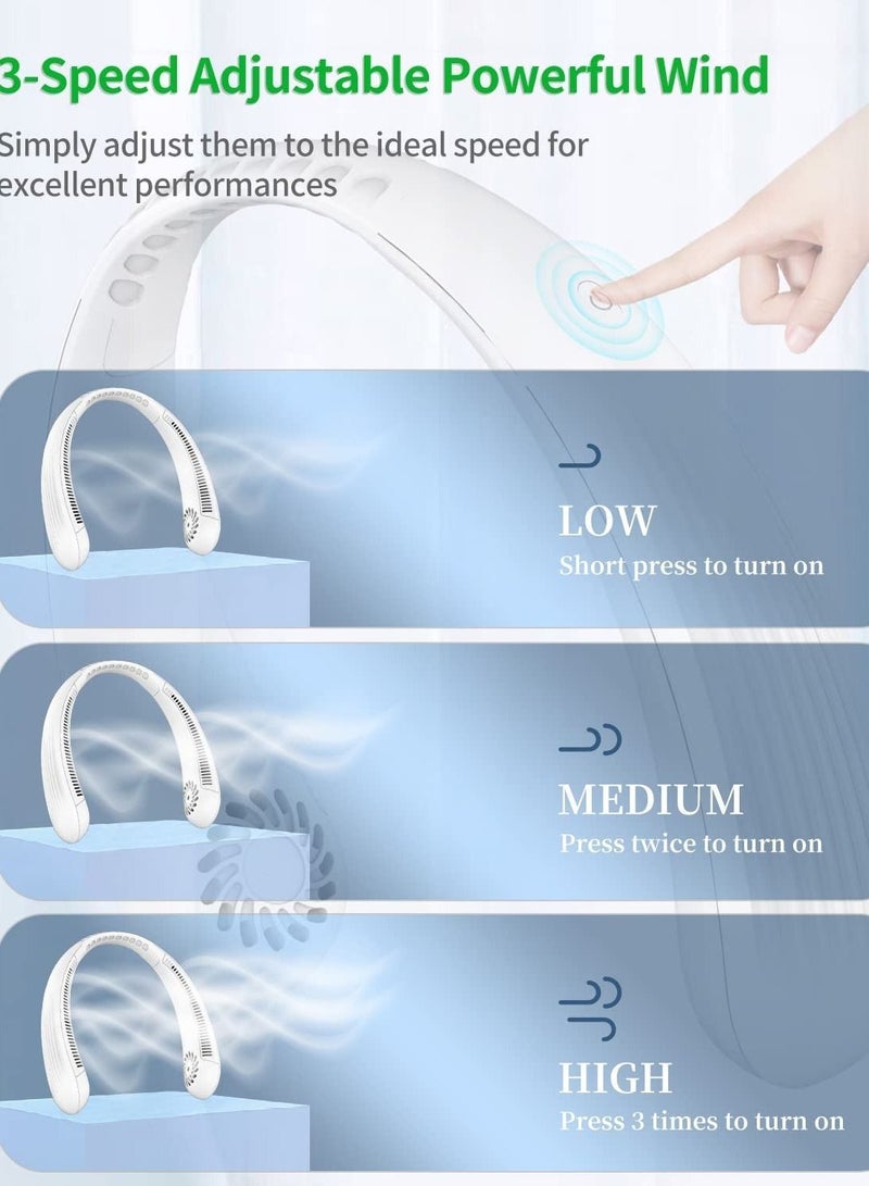 واي آند دي Neck Fan Portable Bladeless Ideal for Personal 3 Speed Cools Quietly Adjustable Angle, Hands-Free Outdoor and Indoor Use Rechargeable 62 Wraparound Air Outlets - Image 4