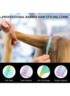 Patelai 3 Pieces Fine Cutting Comb Salon Hairdressing Comb Rat Tail Comb Fine Teeth Hair Comb Styling Comb Anti-Static Heat Resistant Hairdressing Comb for Back Combing, Root Teasing (Rainbow Color)  - Image 2