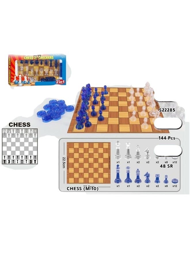 Toy Box 2 in 1 Chess & Checkers Family Game Leaf Chart - Image 2