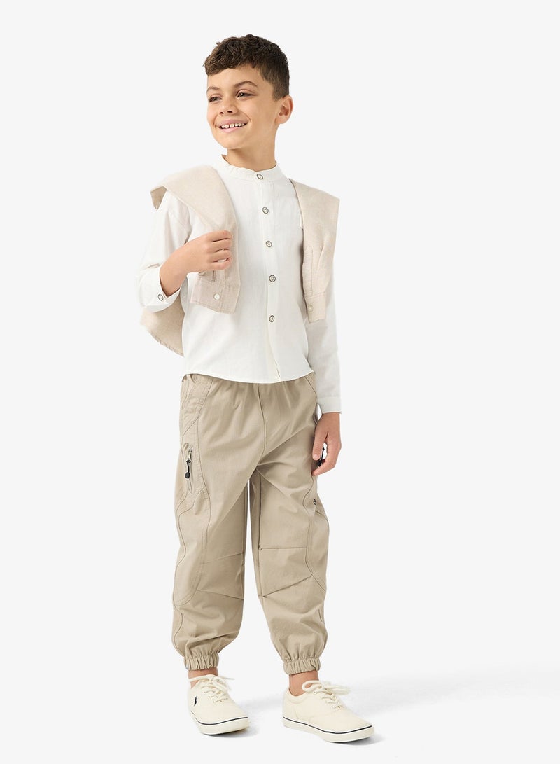 Pinata White Granded Collar Cotton Shirt - Image 4