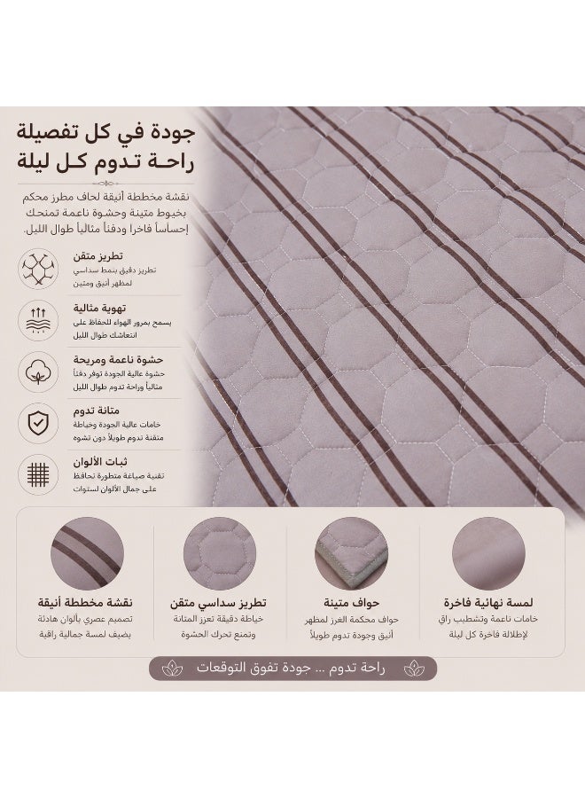 شايني فلاور طقم مفرش سرير مبطن بنقوش أنيق، 4/6 قطع، طقم لحاف ناعم ومريح بطبعات جميلة، تصميم بسيط وراقي لغرفة النوم - Image 4