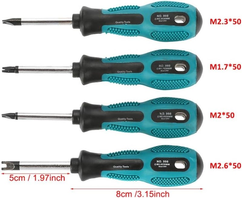 Magnetic Screw Set, 4pcs U Fork Type Screwdriver Magnetic Screw Driver CRV Multifunctional Hand Tool Screwdriver Set - Image 4