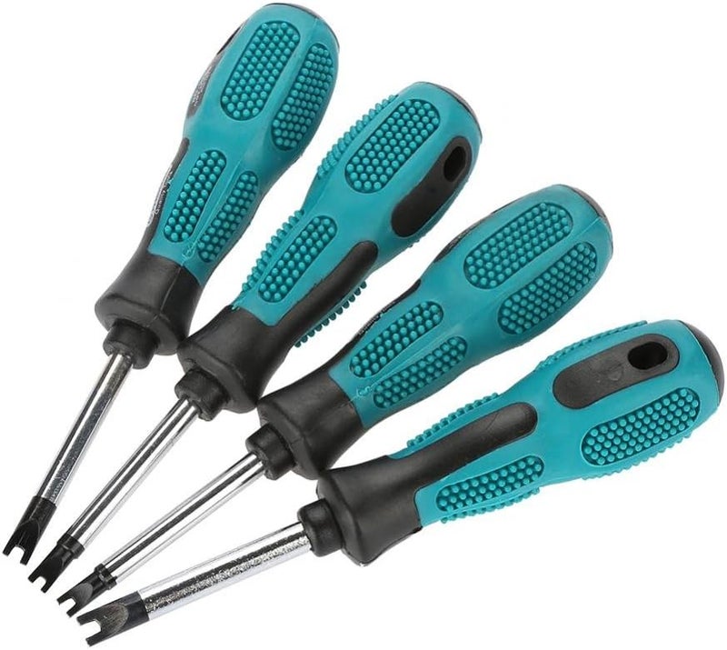 Magnetic Screw Set, 4pcs U Fork Type Screwdriver Magnetic Screw Driver CRV Multifunctional Hand Tool Screwdriver Set - Image 1