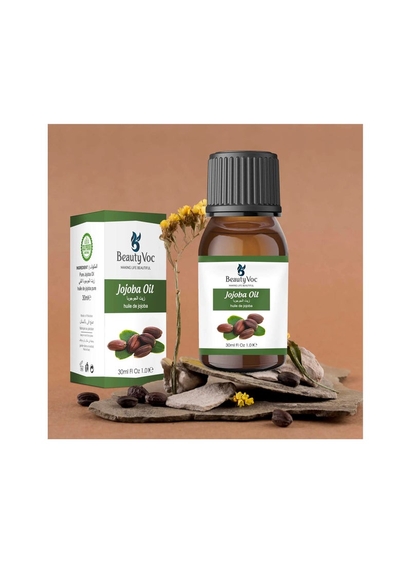 BEAUTY VOC Finest Jojoba Oi, Abundant in Vitamins, Antioxidants, and Fatty Acids Jojoba Oil Hydrates, Nourishes, and Harmonizes Skin, Elevate Hair Care too, for Softer, Silkier, and More Manageable Hair, 30ml  - Image 4