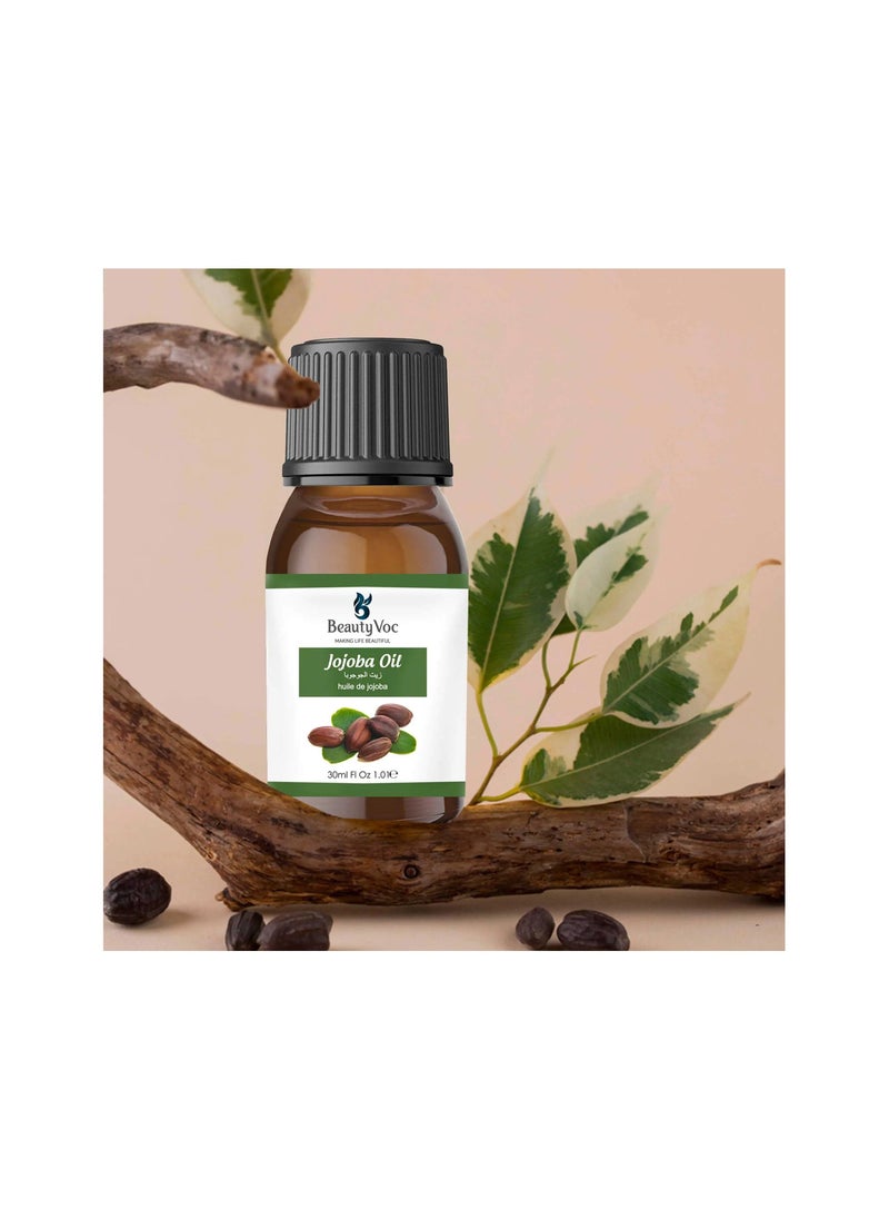 BEAUTY VOC Finest Jojoba Oi, Abundant in Vitamins, Antioxidants, and Fatty Acids Jojoba Oil Hydrates, Nourishes, and Harmonizes Skin, Elevate Hair Care too, for Softer, Silkier, and More Manageable Hair, 30ml  - Image 3