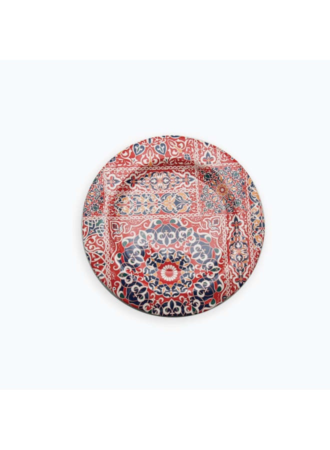 Moments Dessert Sweet Plate 12-Piece Set, 23 Cm Diameter, Khayameya Red