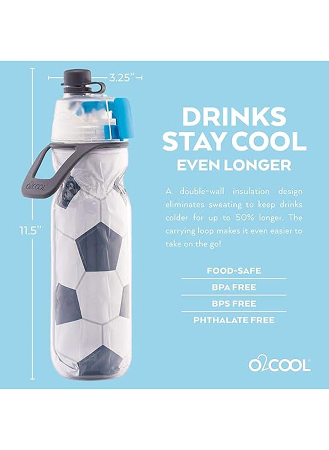 O2COOL O2COOL Misting Insulated Water Bottle, Mist 'N Sip Sports Series by , 20 oz 20 Ounce HMCDP31SB1  - Image 3