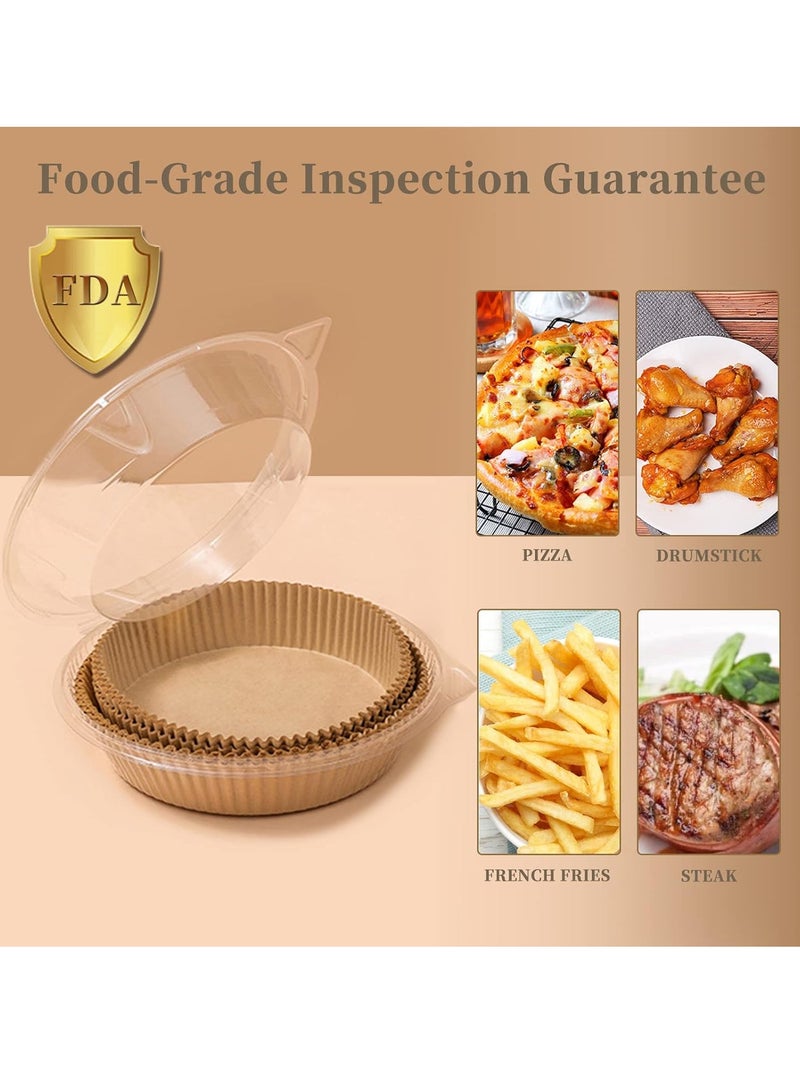 Meetion 100pcs Air Fryer Disposable Paper Liner, Air Fryer Liner Parchment Paper, Round Non-stick Oil-proof, Water-proof, Natural Food Grade Parchment for Baking Roasting Microwave Frying Pan(White, 7.8in) - Image 5