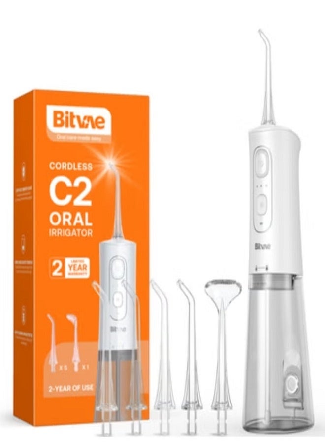 Bitvae BV C2 Dental Water Flosser for Teeth Cordless Oral Irrigator with 3 Cleaning Modes 6 Jet Tips and 260ML Water Tank USB Rechargeable IPX7 Waterproof Dental Flosser for Braces and Gum Care - Image 1