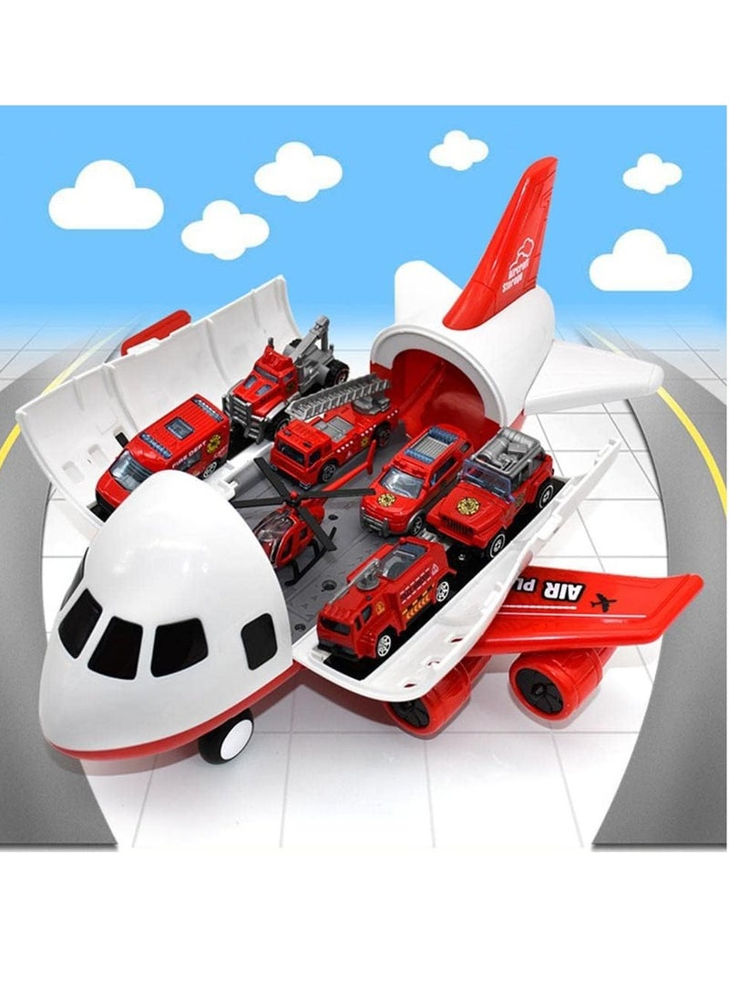 general 6 kids cars carry airplane passengers aircraft carrier children aviation cargo toys red _ 6 fire trucks - Image 4