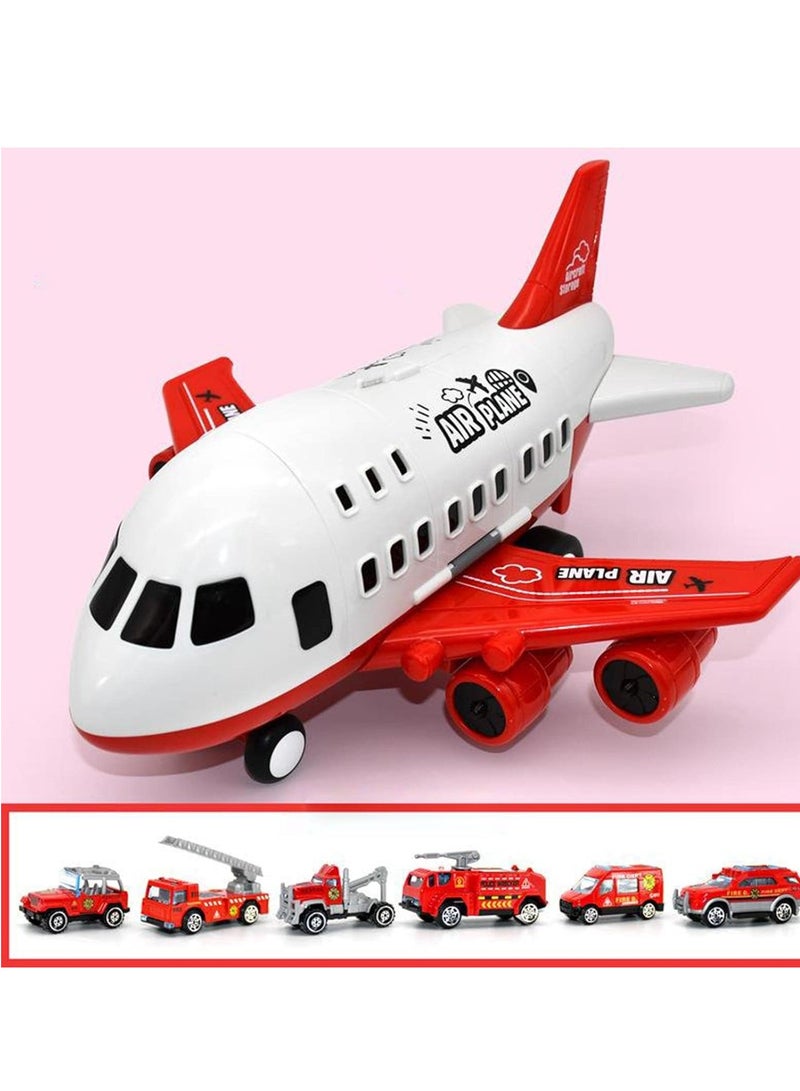 general 6 kids cars carry airplane passengers aircraft carrier children aviation cargo toys red _ 6 fire trucks - Image 5