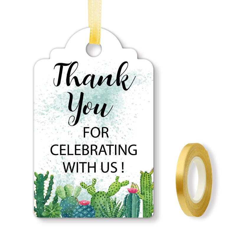 Thank You for Celebrating with Us Tags Greenery Thank You Tags for Wedding Favors Bridal Showers Birthdays Parties and Baby Showers Thank You Gift Tags with String 50 Count