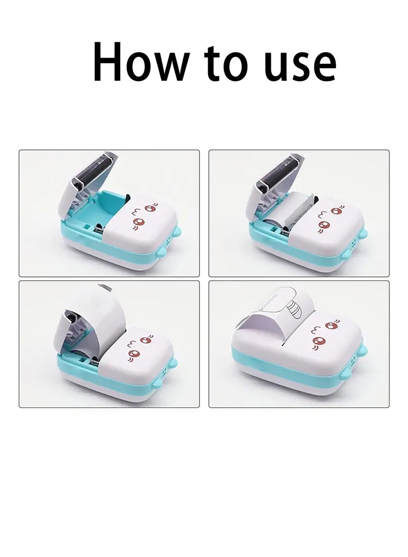 Mini Printer Cute Cartoon Set Portable Thermal Printer Mini Photo Printer Portable Inkless Printer - Image 5