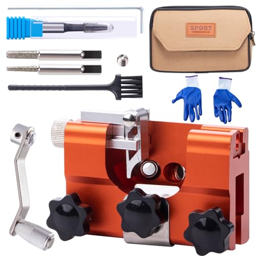 MRELC Chainsaw Sharpener, Chainsaw Sharpening Jig Kit, with Tungsten Burr Sharpening Rods,Portable Storage Bag, Hand-Cranked Sharpening Tool for 8-22 inches Chain Saws and Electric Saws - Image 1